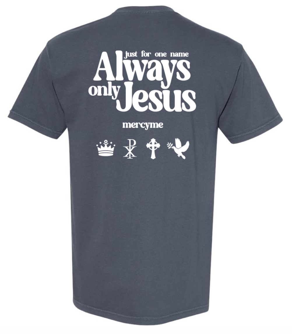 Denim 'Always Only Jesus' Icon Tee